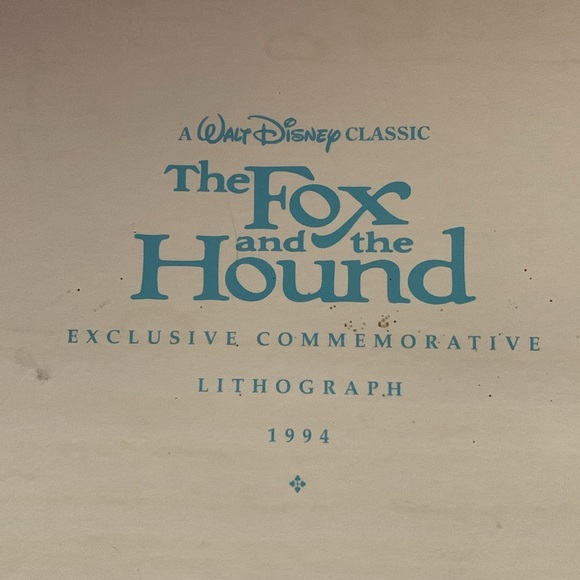 1994 Disney LITHOGRAPH “Fox and Hound” - Picture 5 of 7